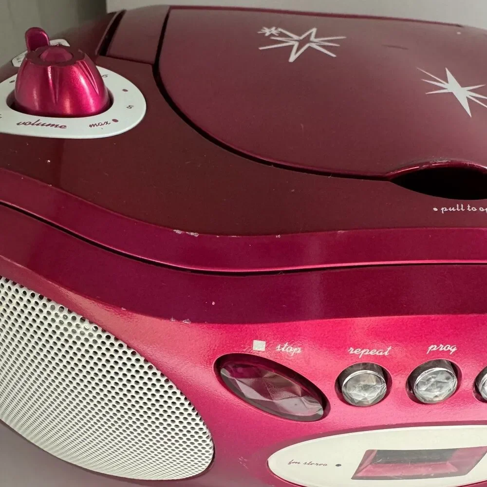 Nextplay Hot Pink Glitz & Glitter AM/FM Cd BOOMBOX NP400GB Works & Sounds Great - Picture 10 of 16